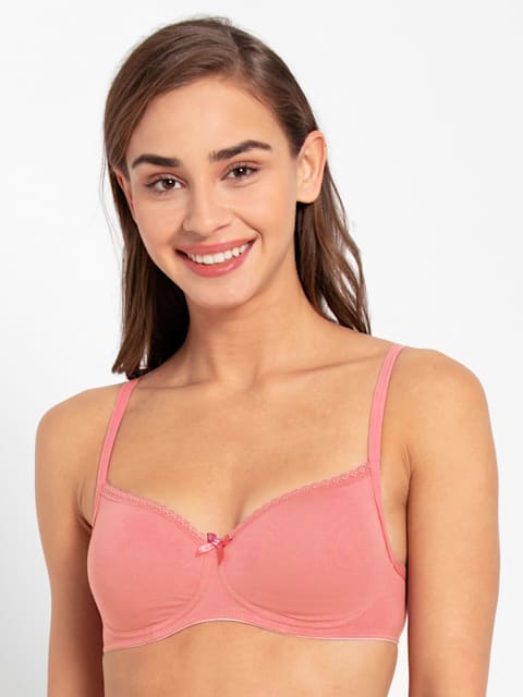 1723 Jockey Women's Wirefree Padded Super Combed Cotton Bra lightly padded, Padded, padded bra, womens padded bra - bare essentials