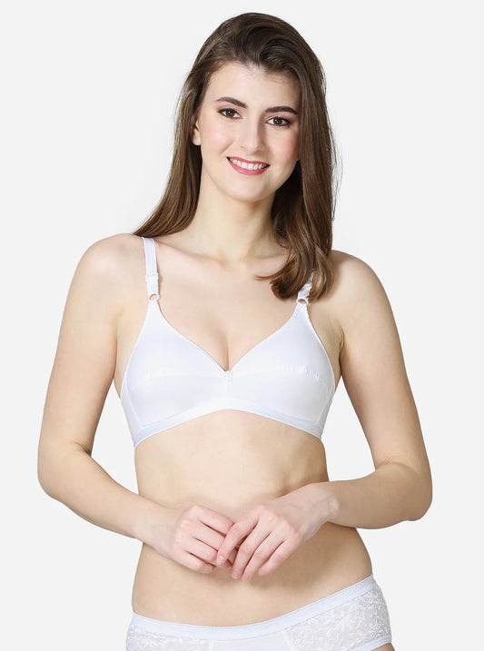 Breeze VStar Double layered soft seamed cup medium coverage bra Cotton, cotton bra, non - padded bra, Non Padded, non wired, non wired bra - bare essentials