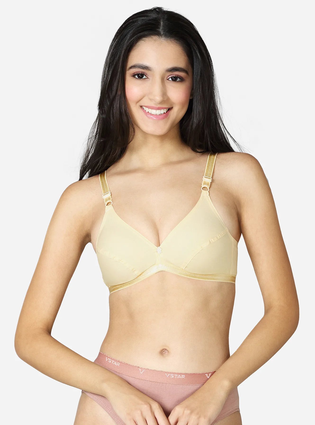 Diya Vstar Elastic Strap Bra Bras, non - padded bra, Non Padded, non wired, non wired bra, Princess cut - bare essentials