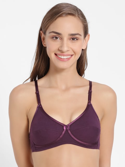 1242 Jockey Women's Wirefree Non Padded Super Combed Cotton Elastane  Stretch Medium Coverage Cross Over Everyday Bra with Adjustable Straps