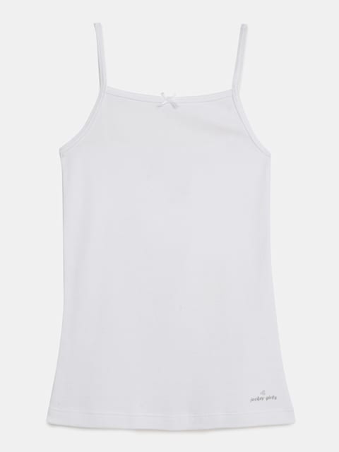 Girl's Super Combed Cotton Rib Fabric Camisole with Regular Straps Jockey SG04 - bare essentials