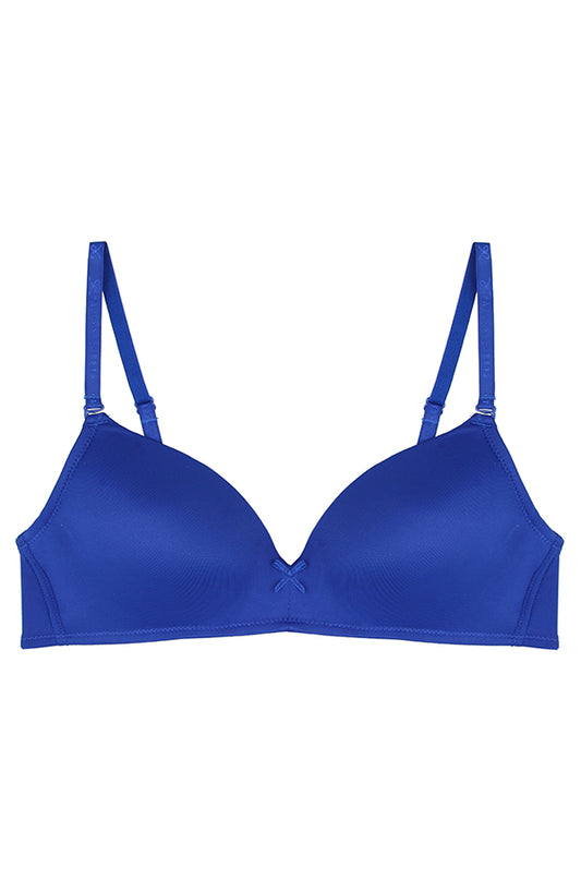 Wireless T-Shirt Plunge Bra - Blue - B0017 3/4th coverage, blue, Bras, featured, plunge bra, prettysecrets, T-shirt Bra, wireless - bare essentials