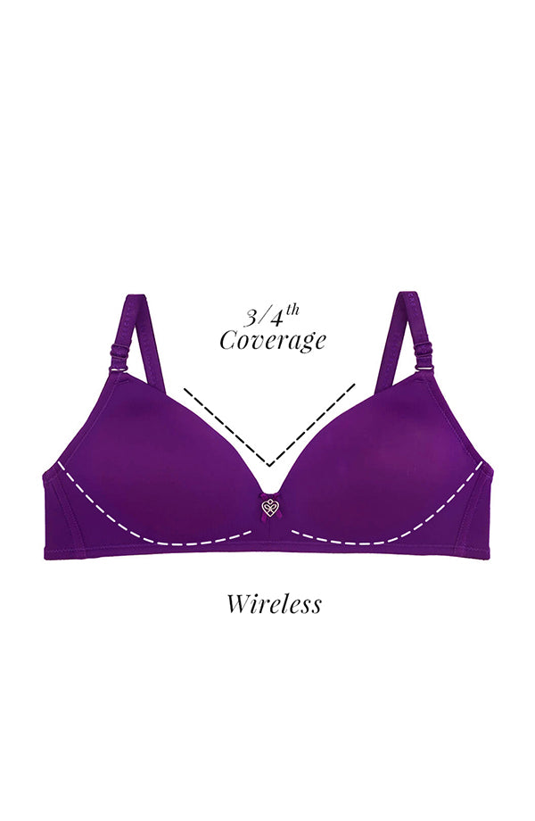 Wireless T-Shirt Plunge Bra - Sugar Plum - B017SS18 3/4th coverage, Bras, featured, plunge bra, wireless - bare essentials