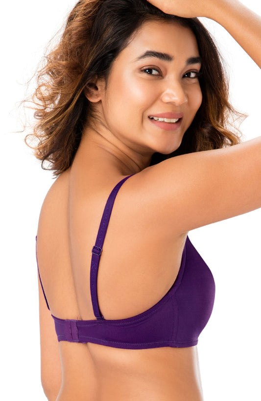 Wireless T-Shirt Plunge Bra - Sugar Plum - B017SS18 3/4th coverage, Bras, featured, plunge bra, wireless - bare essentials