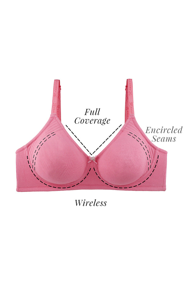 Wireless Non Padded Bra - Red Bras, Cotton, prettysecrets, Red, sale, T-shirt Bra, wireless - bare essentials