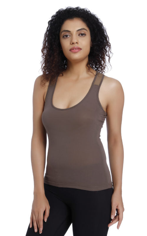 Aria Leya - Yoga Top - Scent of Dawn - Brown Aria Leya, Designer collection, Yoga Top - bare essentials
