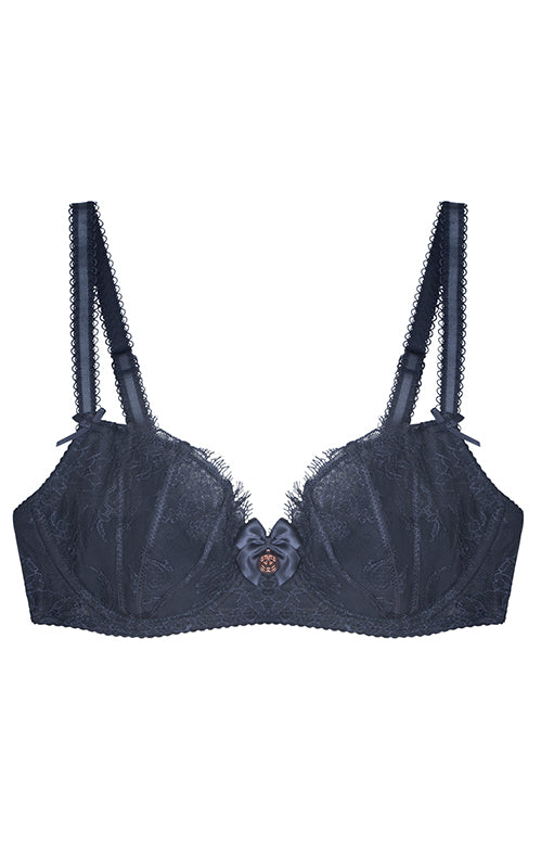 Aria Leya - Stolen Kisses Eyelash Lace Wired Bra - Grey Aria Leya, Bras, bridal, Bridal Collection, Designer Collection, featured, Grey, lacy, Underwired - bare essentials
