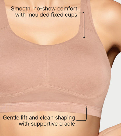 IB07 Enamor BambooBliss Pop-on Bra, Padded, Wire Free, Full Coverage