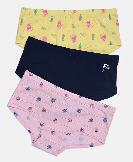 SG14 Super Combed Cotton Printed Panty with Ultrasoft Waistband - Assorted (Pack of 3)