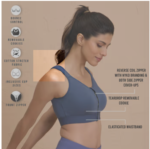 NYK907 Nykaa Front Open Sports Bra