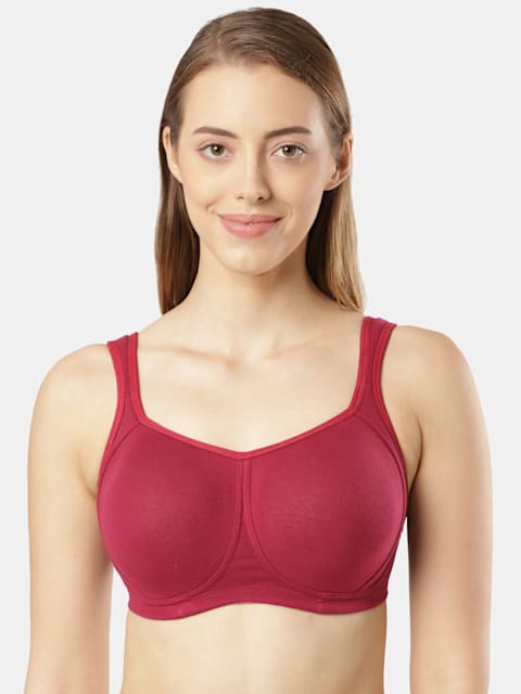 Bra FE 78 X Jockey Women's Wirefree Padded Super Combed Cotton Elastane Stretch Full Coverage Plus Size Bra with Broad Wings
