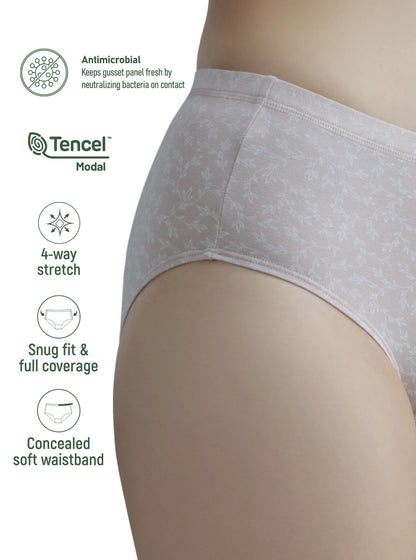 Printed Modal Elastane Mid-Waist Hipster Panty (Pack of 2) MH14