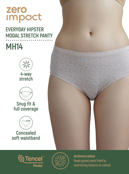 Printed Modal Elastane Mid-Waist Hipster Panty (Pack of 2) MH14