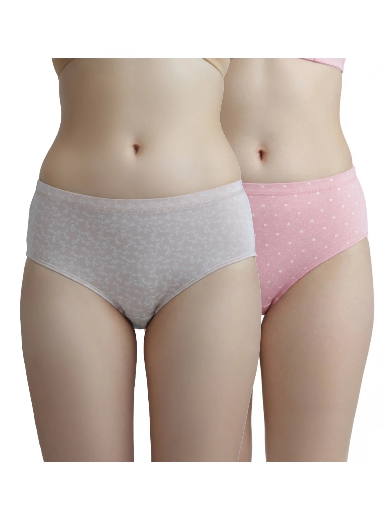 Printed Modal Elastane Mid-Waist Hipster Panty (Pack of 2) MH14