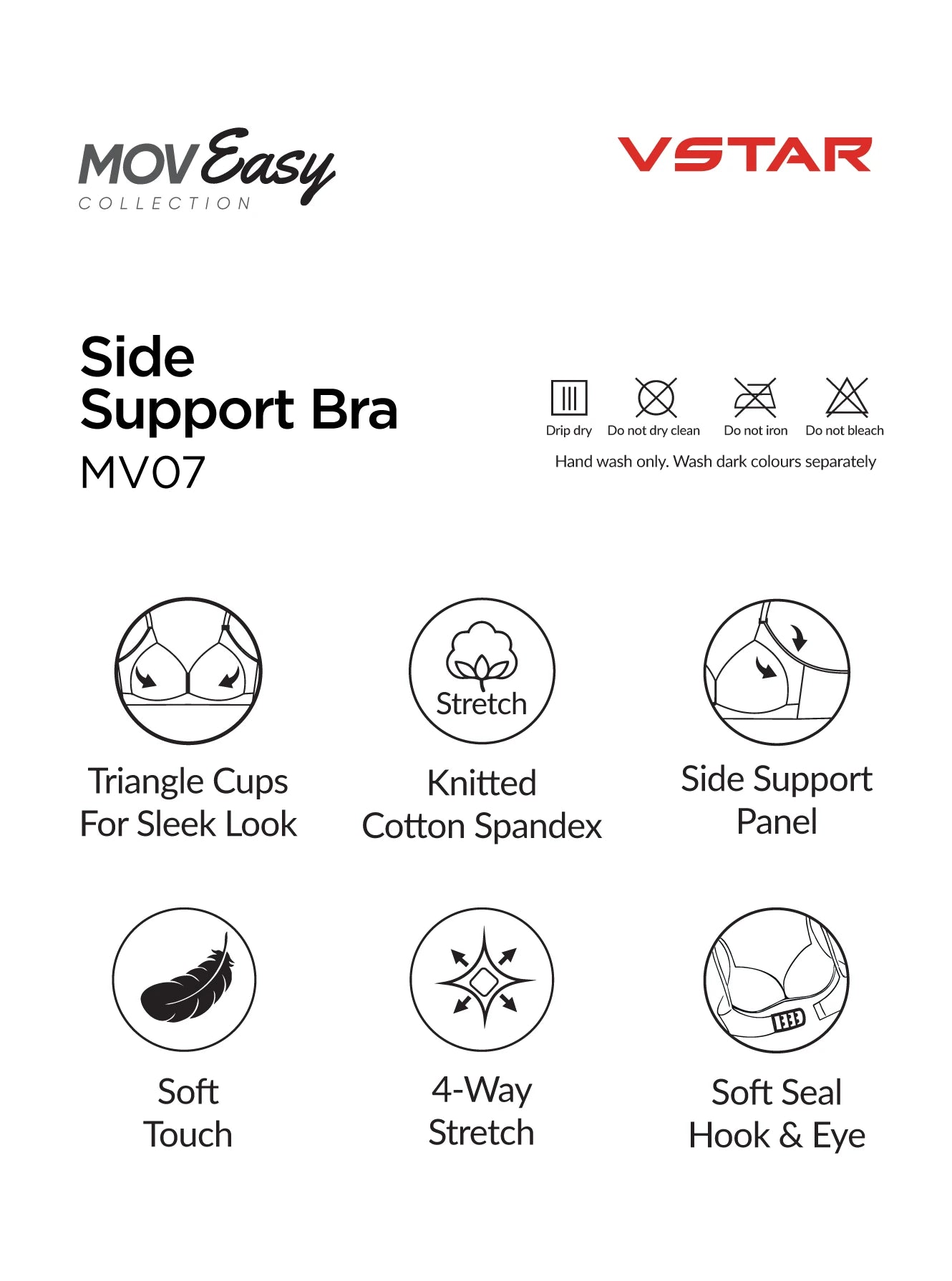 MV07 Padded side support bra