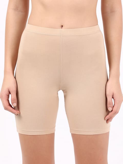 1529 Women's High Coverage Super Combed Cotton Elastane Stretch Mid Waist Shorties With Concealed Waistband