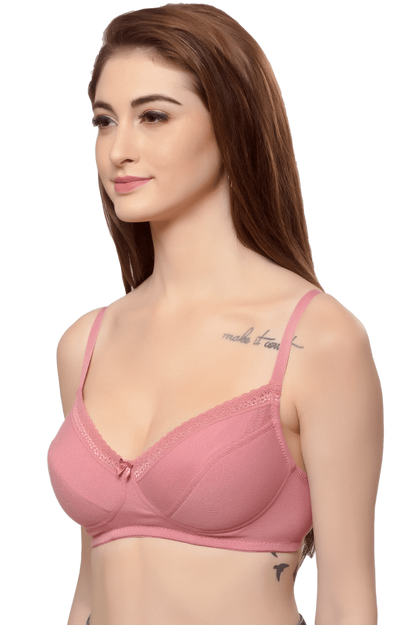 Inner Sense Organic Cotton  Antimicrobial Lightly Padded Lace Touch Bra Bras, featured, organic - bare essentials