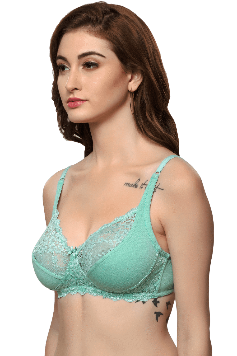 Buy Online Organic Cotton Antimicrobial Laced non-Padded Bra