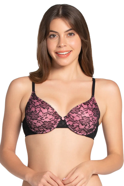 Floral Romance Padded Wired Lace Bra Amante 10301 lacy bra, padded bra, T-shirt Bra, underwired, underwired bra - bare essentials