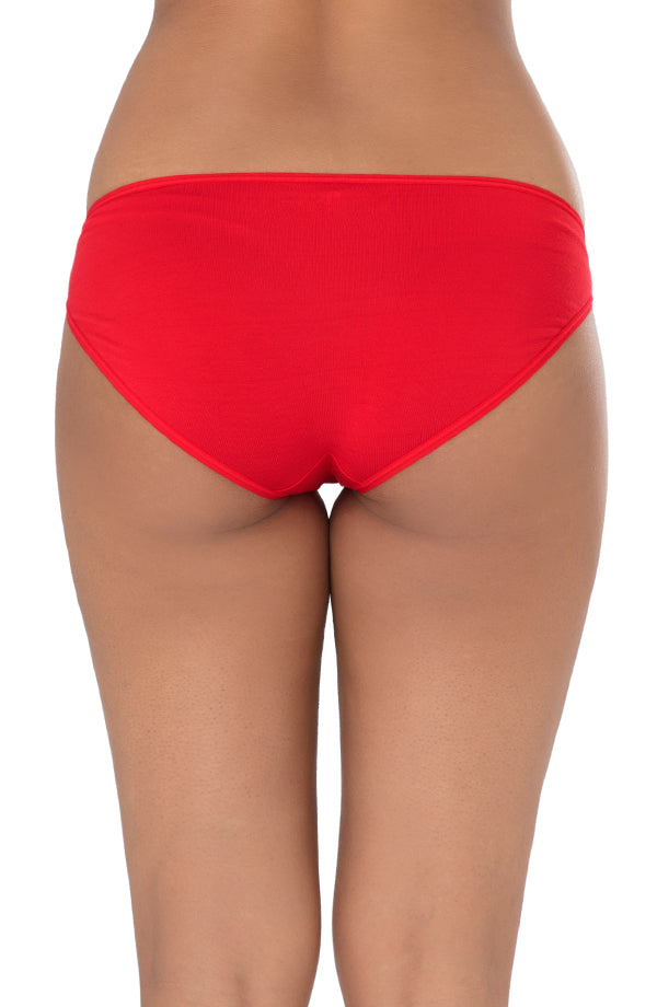 Supersoft Bikini - Red - P1001 Bikini, Cotton, featured, full back coverage, Low Rise, Panties, prettysecrets - bare essentials