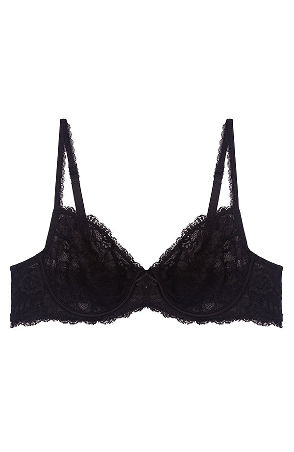 Sexy Lace Unlined Bra - Black - B011SS18 3/4th coverage, black, Bras, featured, lacy, prettysecrets - bare essentials