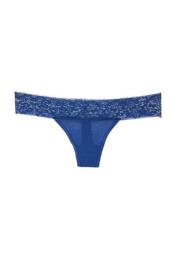Supersoft Lacy Thong - Cobalt - P1010 featured, lacy, Low Rise, Panties, prettysecrets, Thong - bare essentials