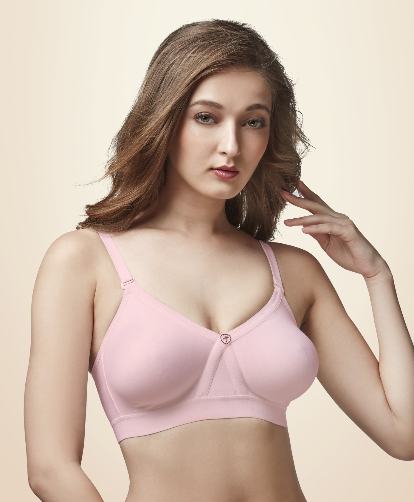Alpa Pink Trylo Bras, cotton bra, Full support bra, non - padded bra, T shirt bra - bare essentials