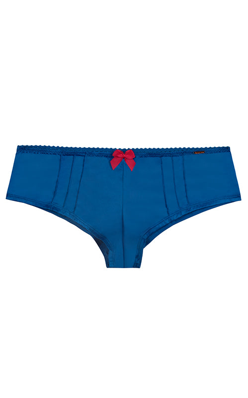 Aria Leya - Blue Moon Glow Satin Shorty - Blue Aria Leya, Blue, Blue Satin, bridal, Bridal Collection, Designer collection, Panties, Satin Shorty, Shorty - bare essentials