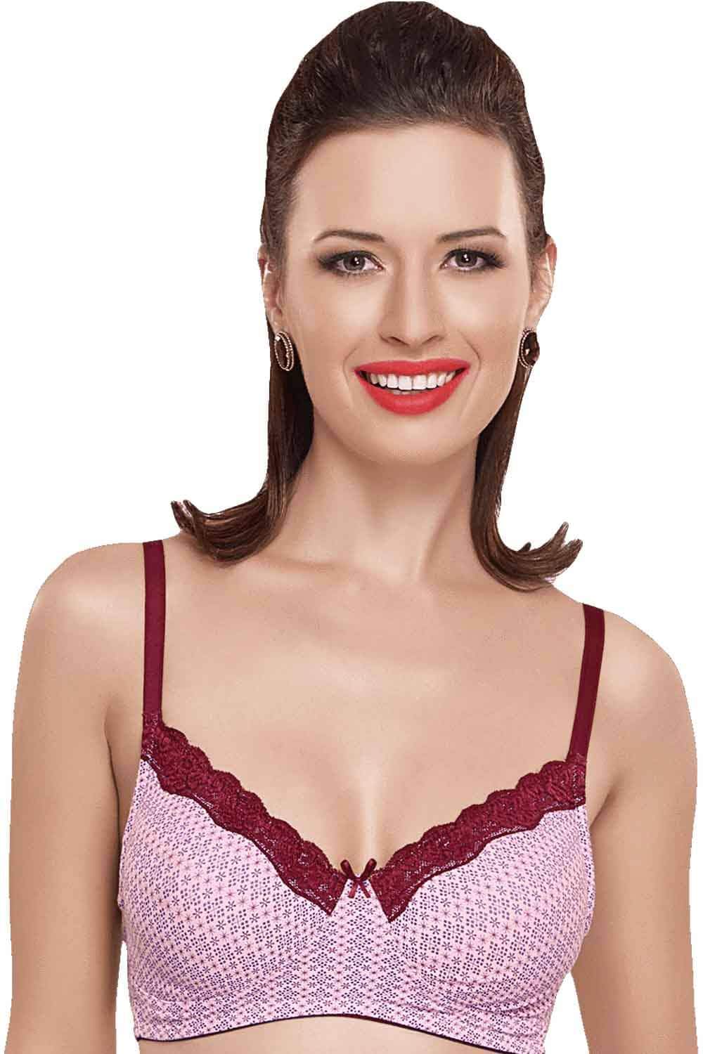 Inner Sense Organic Cotton Antimicrobial Lightly Padded Lace Touch Bra Bras, Cotton, featured, full coverage, organic, T-shirt Bra - bare essentials