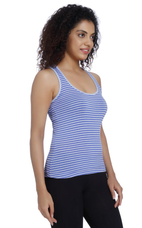 Aria Leya - Yoga Top - Seaside Sunset - Blue stripes Aria Leya, Blue stripes, Designer collection, Yoga top - bare essentials
