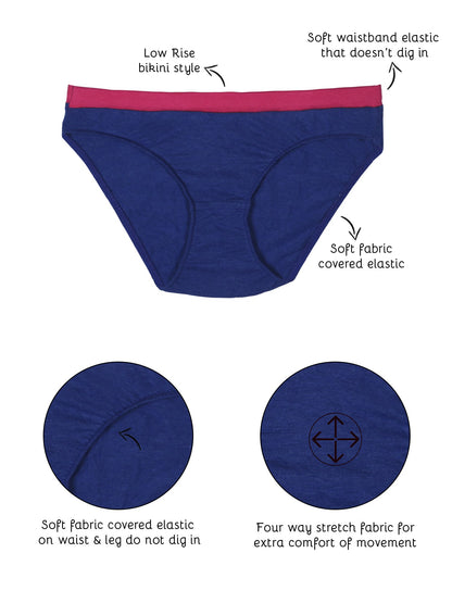 Inner Sense Organic Cotton Antimicrobial Bikini(Pack of 3) Cotton, featured, full back coverage, organic, Panties - bare essentials