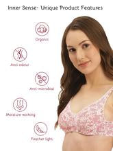 Inner Sense Organic Cotton Antimicrobial Seamless Side Support Bra - Pink Lace Print Bras, Cotton, featured, full coverage, organic, organic cotton, organic cotton bra, Side support, t-shirt 