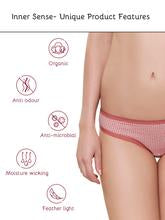 Inner Sense Organic Cotton Antimicrobial Bikini - Coral Cotton, featured, full back coverage, organic, Panties - bare essentials