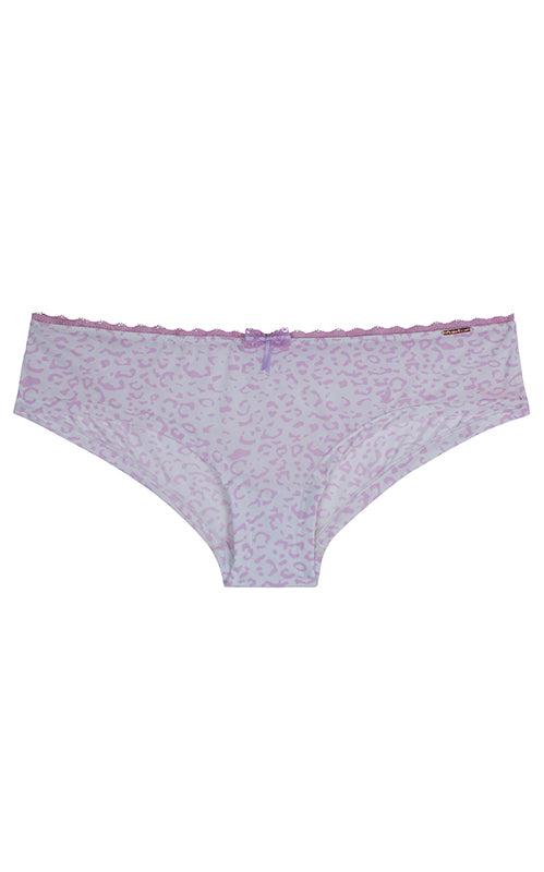 Aria Leya - Miki's Boudoir Leopard Print Shorty - White/Pink Aria Leya, bridal, Bridal Collection, Designer collection, featured, full back coverage, leopard print, Medium Rise, Panties, Wome
