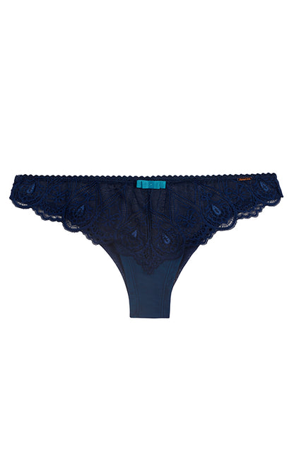 Aria Leya - Modest Peacock Lace Brazilian - Blue/Turquoise Aria Leya, blue, bridal, Bridal Collection, Designer collection, featured, lace, lacy, Panties, Turquoise, Women's briefs, Women's u