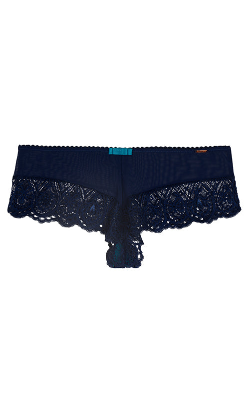 Aria Leya - Modest Peacock Lace Shorty - Blue/Turquoise Aria Leya, blue, bridal, Bridal Collection, Designer collection, featured, lace, lacy, Panties, shorty, turquoise, Women's briefs, Wome