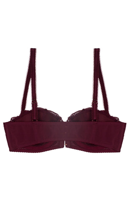 Aria Leya - Vintage Valentine Bandeau Bra - Maroon Aria Leya, Bandeau, Bras, bridal, Bridal Collection, Designer collection, featured, lacy, lightly padded, Maroon, vintage - bare essentials