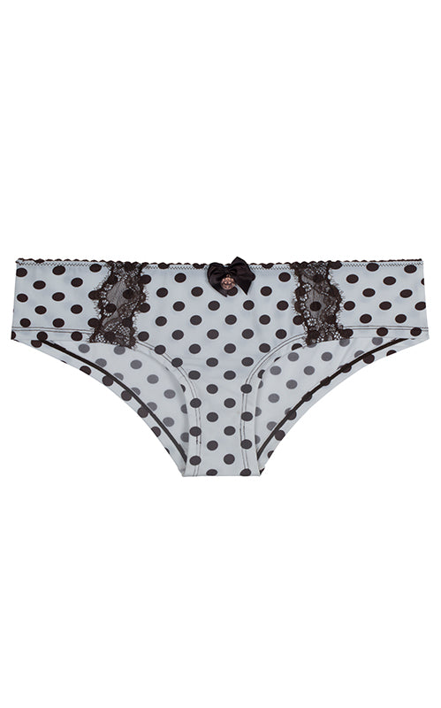 Aria Leya - Ode to Polka Dots Shorty - White/Brown Aria Leya, bridal, Bridal Collection, Designer collection, featured, Panties, polka dots, shorty, white and brown, Women's briefs, Women's u