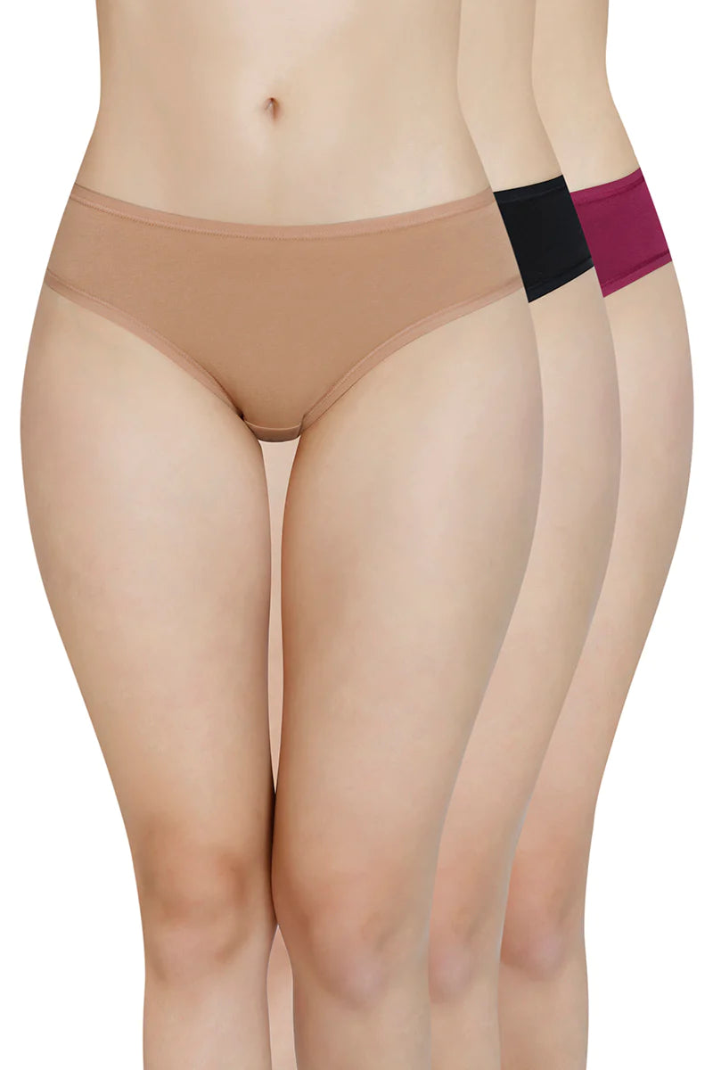 Low Rise Bikini Panties (Pack of 3) 33002 Bikini, Cotton Panties, Cotton panty, Panties - bare essentials