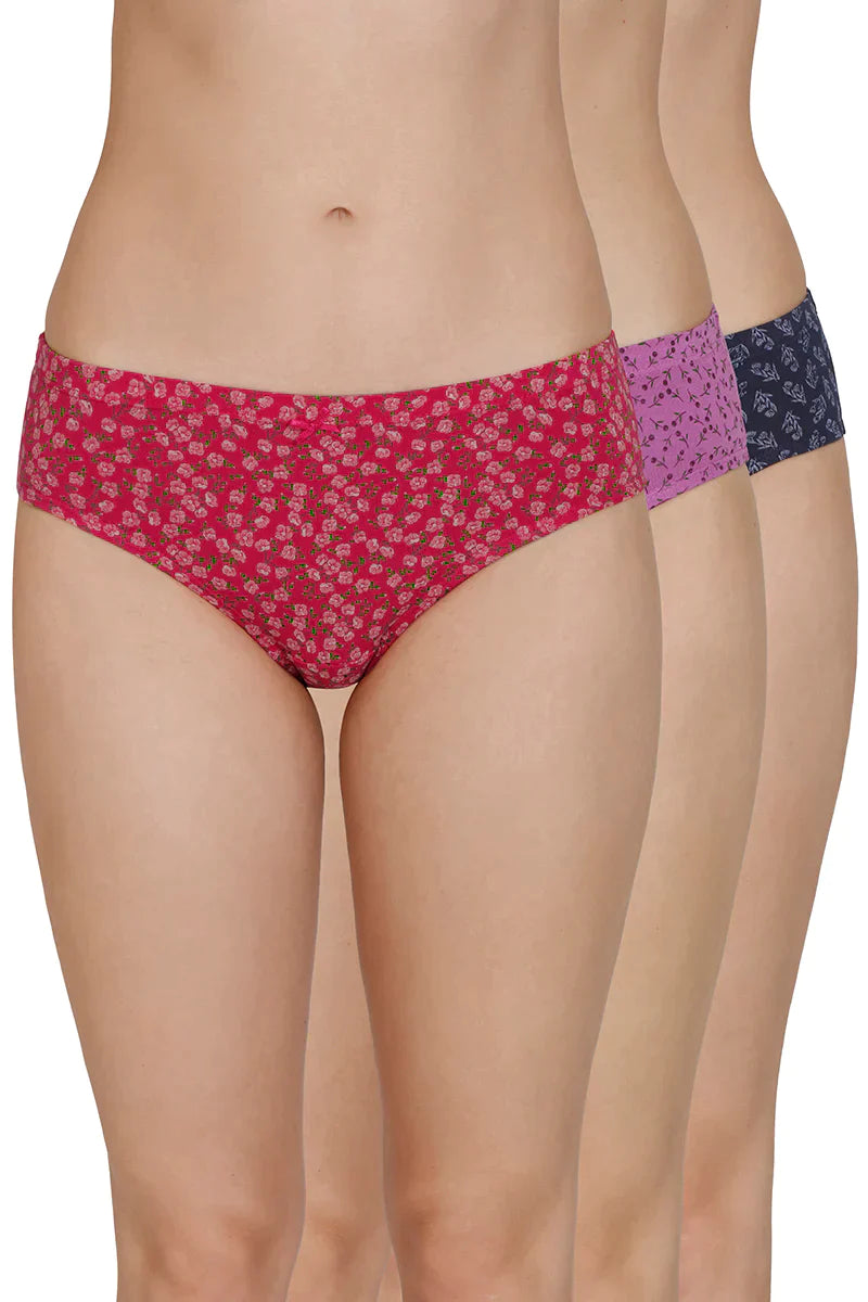 Inner Elastic Mid Rise Bikini Panties (Pack of 3) 33005 Bikini, Cotton Panties, Cotton panty, Panties - bare essentials