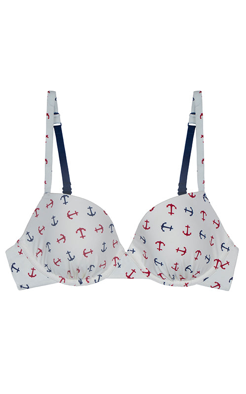 Aria Leya Bikini Top Sail Away with Me Anchor Print – bare