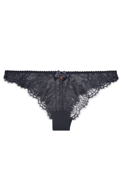 Aria Leya - Stolen Kisses Brazilian - Grey Aria Leya, Bikini, bridal, Bridal Collection, Designer collection, featured, Grey, lacy, Low Rise, Panties, sheer, Women's briefs, Women's underwear