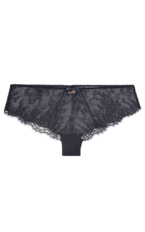 Aria Leya - Stolen kisses Lace Shorty - Grey Aria Leya, Bikini, bridal, Bridal Collection, Designer collection, featured, Grey, lacy, Panties, Sheer, Women's briefs, Women's underwear - bare 