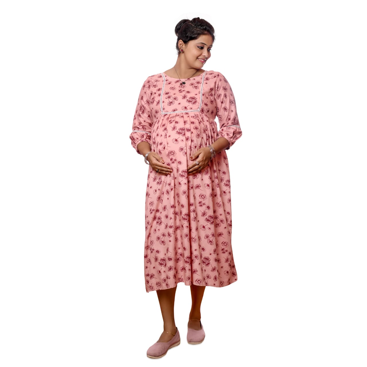 Maternity Kurti Plum Red Noble Blush maternity kurta - bare essentials