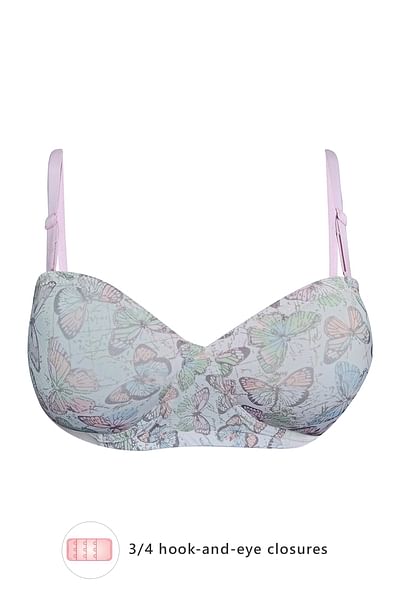 Padded Non-Wired Demi Cup Strapless T-shirt Bra with Balconette