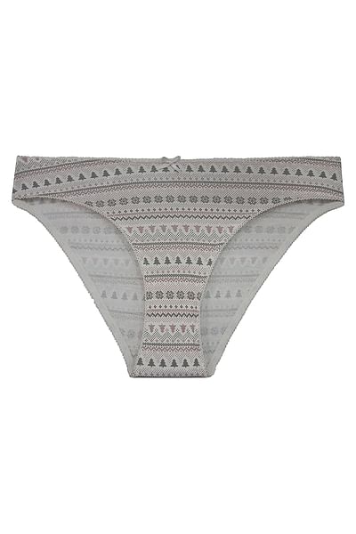 Mid Waist Printed Bikini Panty Bikini, Clovia, Cotton, full back coverage, printed panties, sale - bare essentials