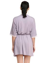Inner Sense Organic Antimicrobial Women's Sleepwear Loungewear Robe - Lavender Inner Sense, Lavender, Lounge wear, organic, organic cotton, Robe, Sleepwear - bare essentials