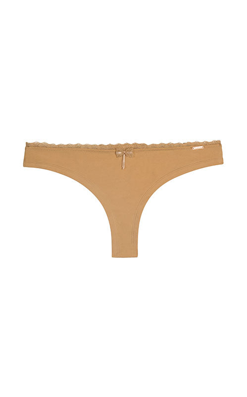 Aria Leya - Defying the 9-5 Cotton Brazilian Aria Leya, Bikini, Cotton, Medium Rise, Nude, Panties - bare essentials